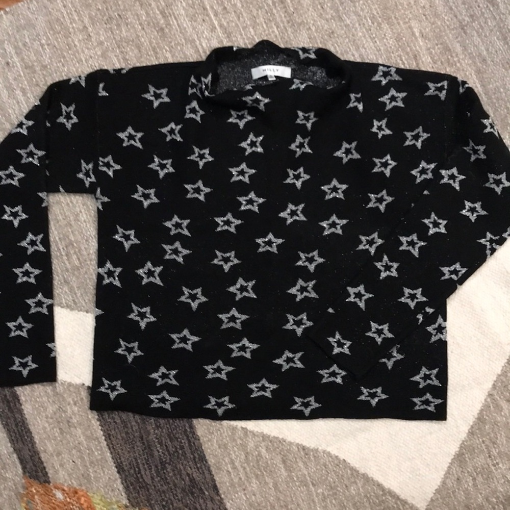 Milly black sweater silver stars